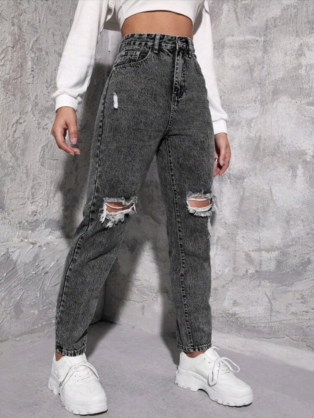 High-Waist Jeans-M